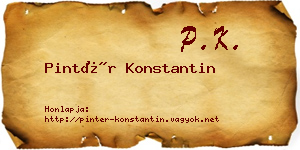 Pintér Konstantin névjegykártya